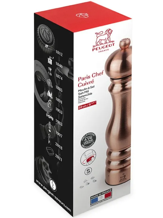 Peugeot Saveurs Paris chef Moulin à sel manuel en inox, , u'select, 22 cm - 8,75" -> Envie De Design | Envie De Couleurs