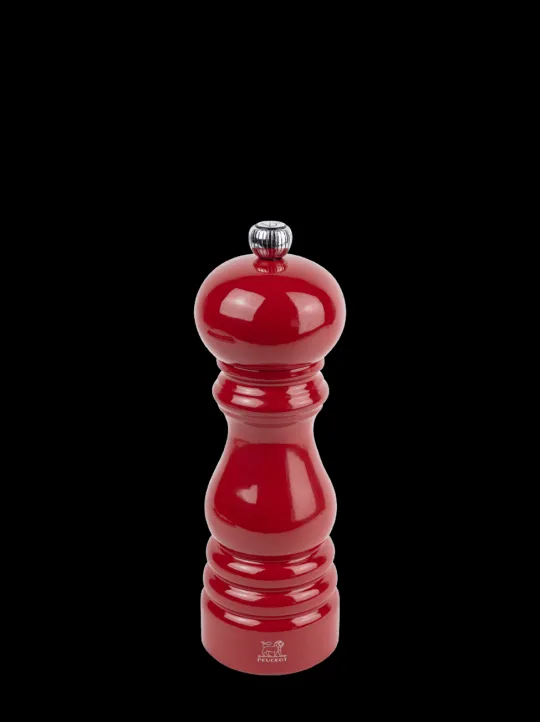 Peugeot Saveurs Paris Moulin à poivre manuel en bois, laqué rouge passion, 18 cm - 7in -> Moulins À Poivre