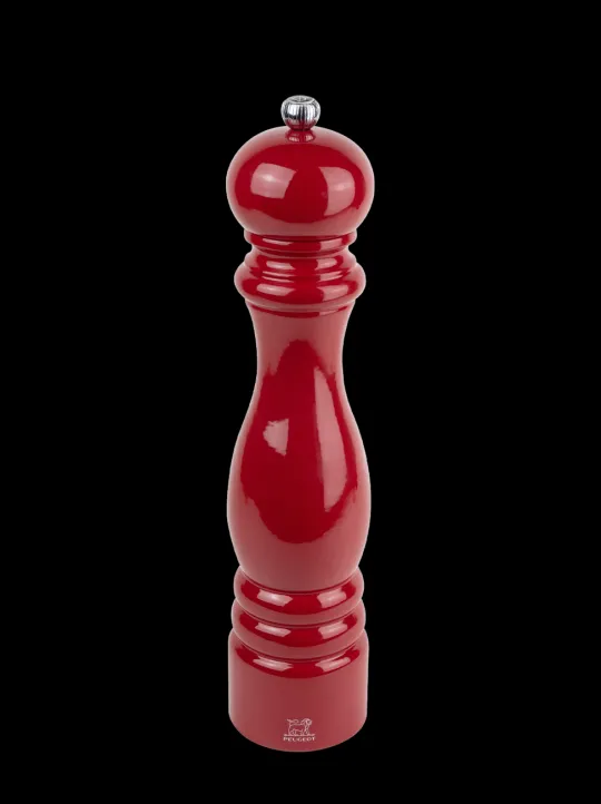 Peugeot Saveurs Paris Moulin à sel manuel en bois, laqué rouge passion, 30 cm - 12in -> Moulins À Sel Et Salières