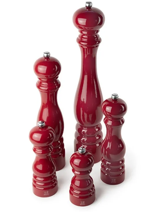 Peugeot Saveurs Paris Moulin à sel manuel en bois, laqué rouge passion, 30 cm - 12in -> Moulins À Sel Et Salières