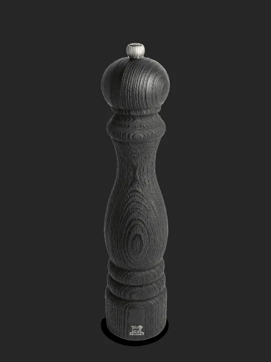 Peugeot Saveurs Paris nature black Moulin à poivre manuel en bois upcyclé et son poivre fair trade, noir, 30 cm - 12in -> Moulins À Poivre