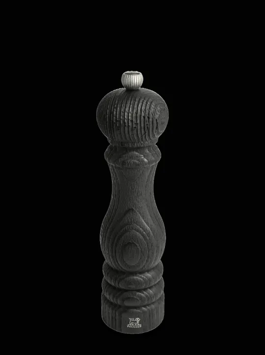 Peugeot Saveurs Paris nature black Moulin à poivre manuel en bois upcyclé et son poivre fair trade, noir, 22 cm - 9in -> Moulins À Poivre