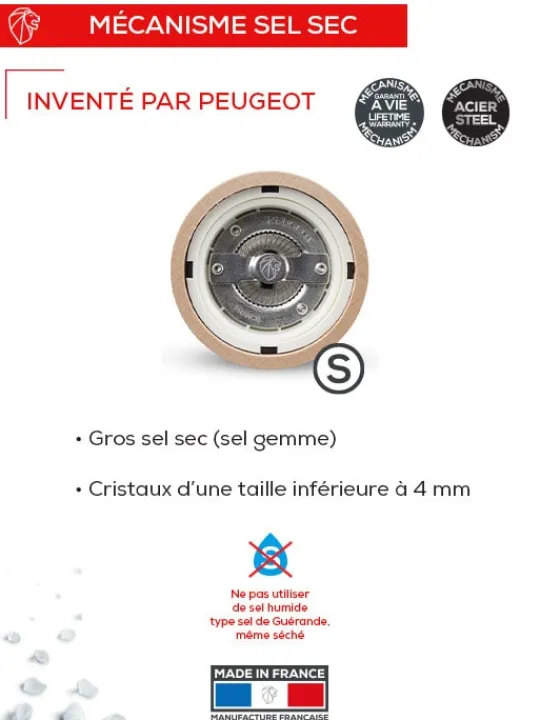 Peugeot Saveurs Paris u'select Moulin à sel manuel en bois, u'select, noir satin ,30 cm - 12in -> Moulins À Sel Et Salières