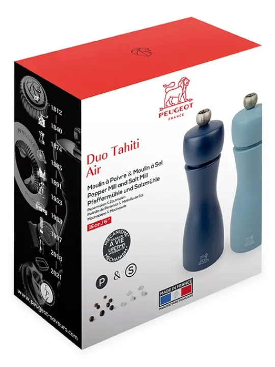 Peugeot Saveurs Tahiti Duo de moulins à poivre et à sel manuels en bois, , 15 cm -> Idées Cadeaux -100€ | Envie De Couleurs