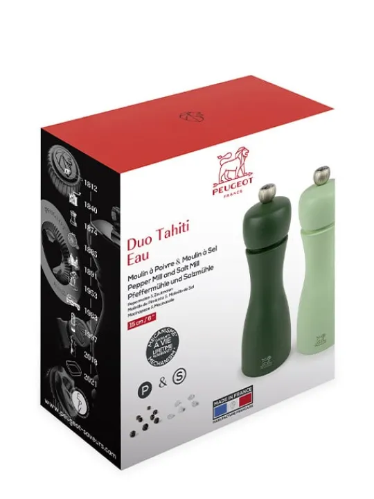 Peugeot Saveurs Tahiti Duo de moulins à poivre et à sel manuels en bois, , 15 cm -> Envie De Couleurs | Duos Et Combi 2 En 1