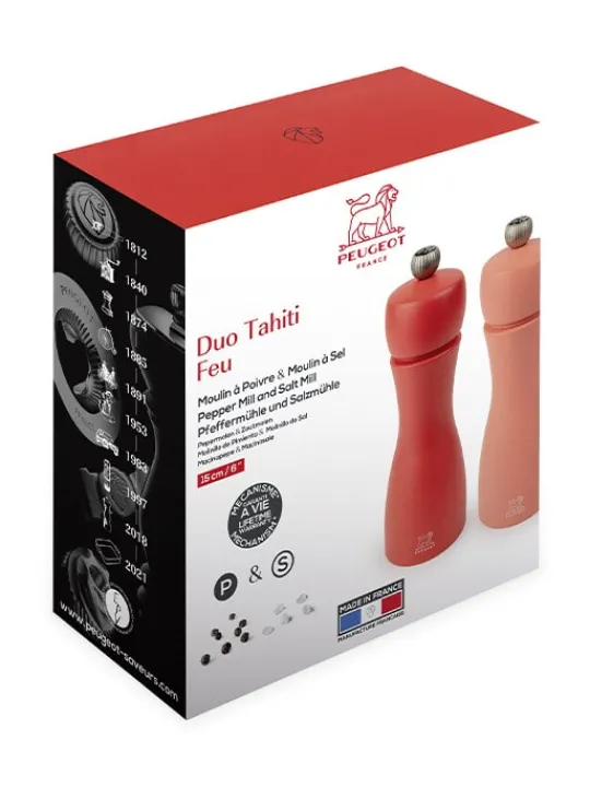 Peugeot Saveurs Tahiti Duo de moulins à poivre et à sel manuels en bois, , 15 cm -> Idées Cadeaux -100€ | Envie De Couleurs