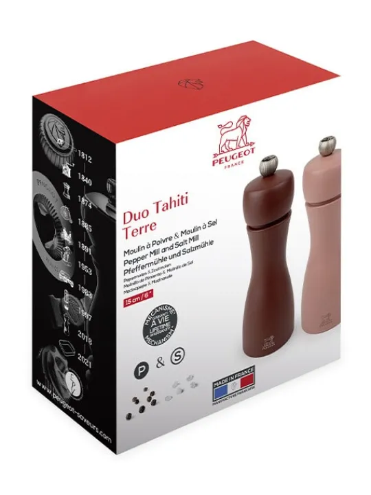 Peugeot Saveurs Tahiti Duo de moulins à poivre et à sel manuels en bois, , 15 cm -> Idées Cadeaux -100€ | Envie De Couleurs