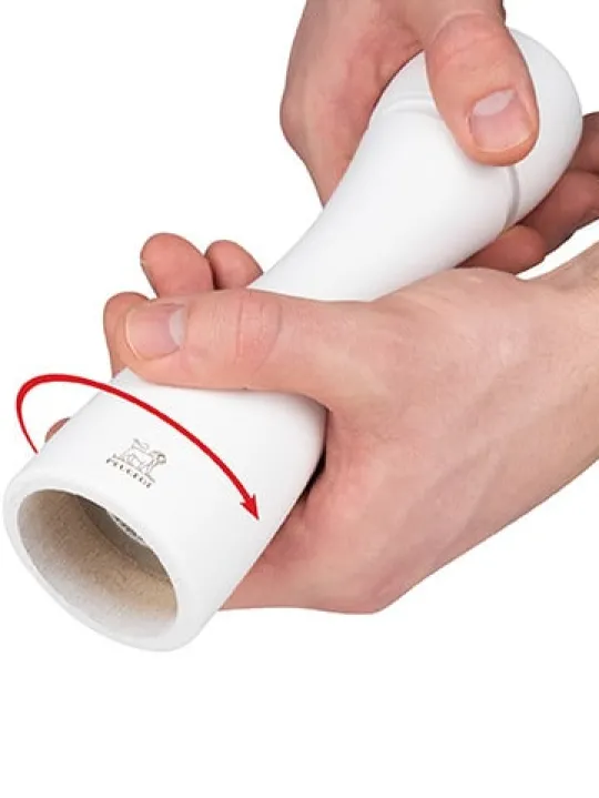 Peugeot Saveurs Tahiti Moulin à sel manuel en bois couleur blanc mat 20 cm -> Moulins À Sel Et Salières