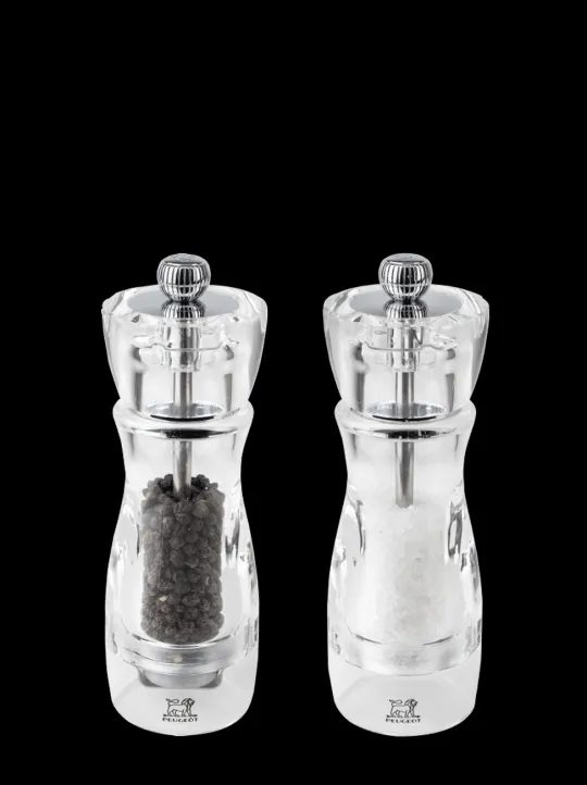 Peugeot Saveurs Vittel Duo de moulins à poivre et à sel manuels en acryl 16 cm -> Duos Et Combi 2 En 1 | Moulins À Sel Et Salières