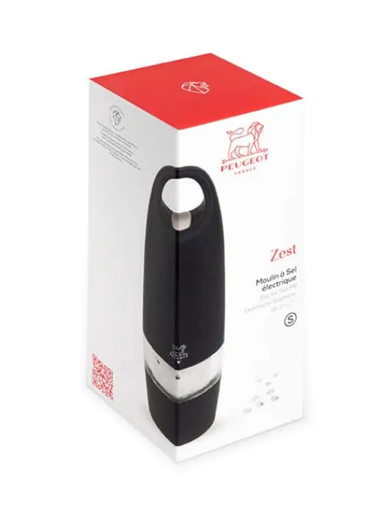 Peugeot Saveurs Zest Moulin à sel électrique en abs soft touch couleur noir 18 cm -> Moulins À Sel Et Salières